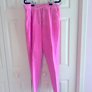 Lilly Pulitzer size LARGE Pink 31” TARON Mid-Rise Linen Pants